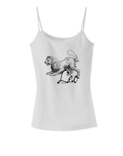 Leo Illustration Spaghetti Strap Tank-Womens Spaghetti Strap Tanks-TooLoud-White-X-Small-Davson Sales