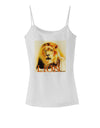 Lion Watercolor 4 Text Spaghetti Strap Tank-Womens Spaghetti Strap Tanks-TooLoud-White-X-Small-Davson Sales