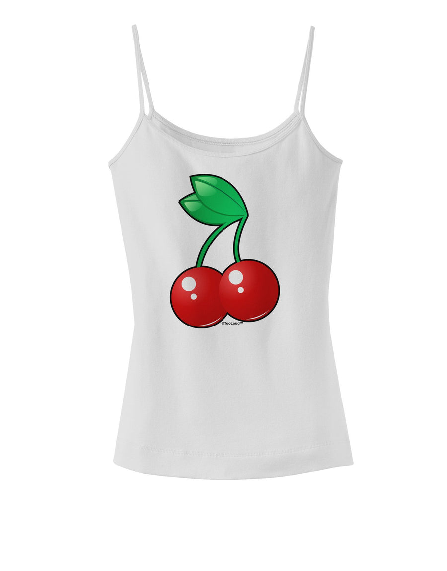 Cherries Spaghetti Strap Tank-Womens Spaghetti Strap Tanks-TooLoud-White-XX-Large-Davson Sales