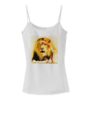 Lion Watercolor 4 Spaghetti Strap Tank-Womens Spaghetti Strap Tanks-TooLoud-White-X-Small-Davson Sales