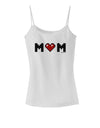 Mom Pixel Heart Spaghetti Strap Tank-Womens Spaghetti Strap Tanks-TooLoud-White-X-Small-Davson Sales