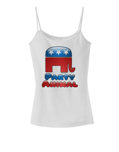 Republican Party Animal Spaghetti Strap Tank-Womens Spaghetti Strap Tanks-TooLoud-White-X-Small-Davson Sales