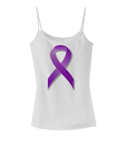 Epilepsy Awareness Ribbon - Purple Spaghetti Strap Tank-Womens Spaghetti Strap Tanks-TooLoud-White-X-Small-Davson Sales