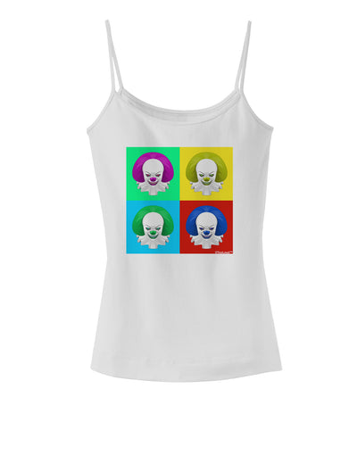 Clown Face Pop Art 2 Spaghetti Strap Tank-Womens Spaghetti Strap Tanks-TooLoud-White-X-Small-Davson Sales