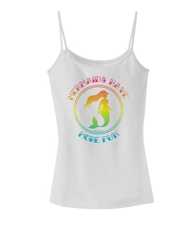 Mermaids Have More Fun - Beachy Colors Spaghetti Strap Tank-Womens Spaghetti Strap Tanks-TooLoud-White-X-Small-Davson Sales