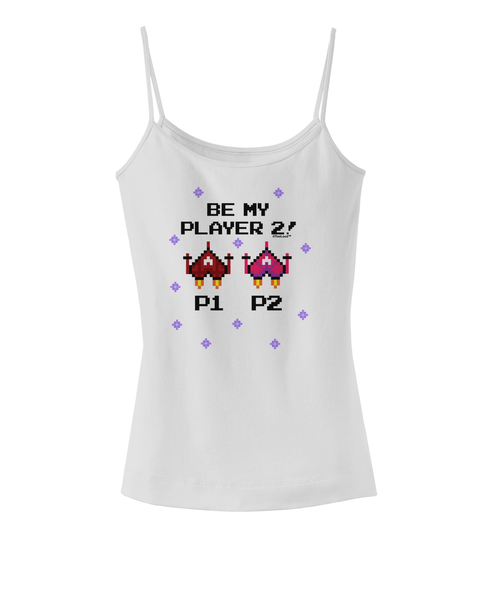 Be My Player 2 Spaghetti Strap Tank-Womens Spaghetti Strap Tanks-TooLoud-White-X-Small-Davson Sales