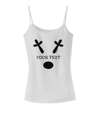 Personalized Matching Reindeer Family Design - Your Text Spaghetti Strap Tank-Womens Spaghetti Strap Tanks-TooLoud-White-X-Small-Davson Sales