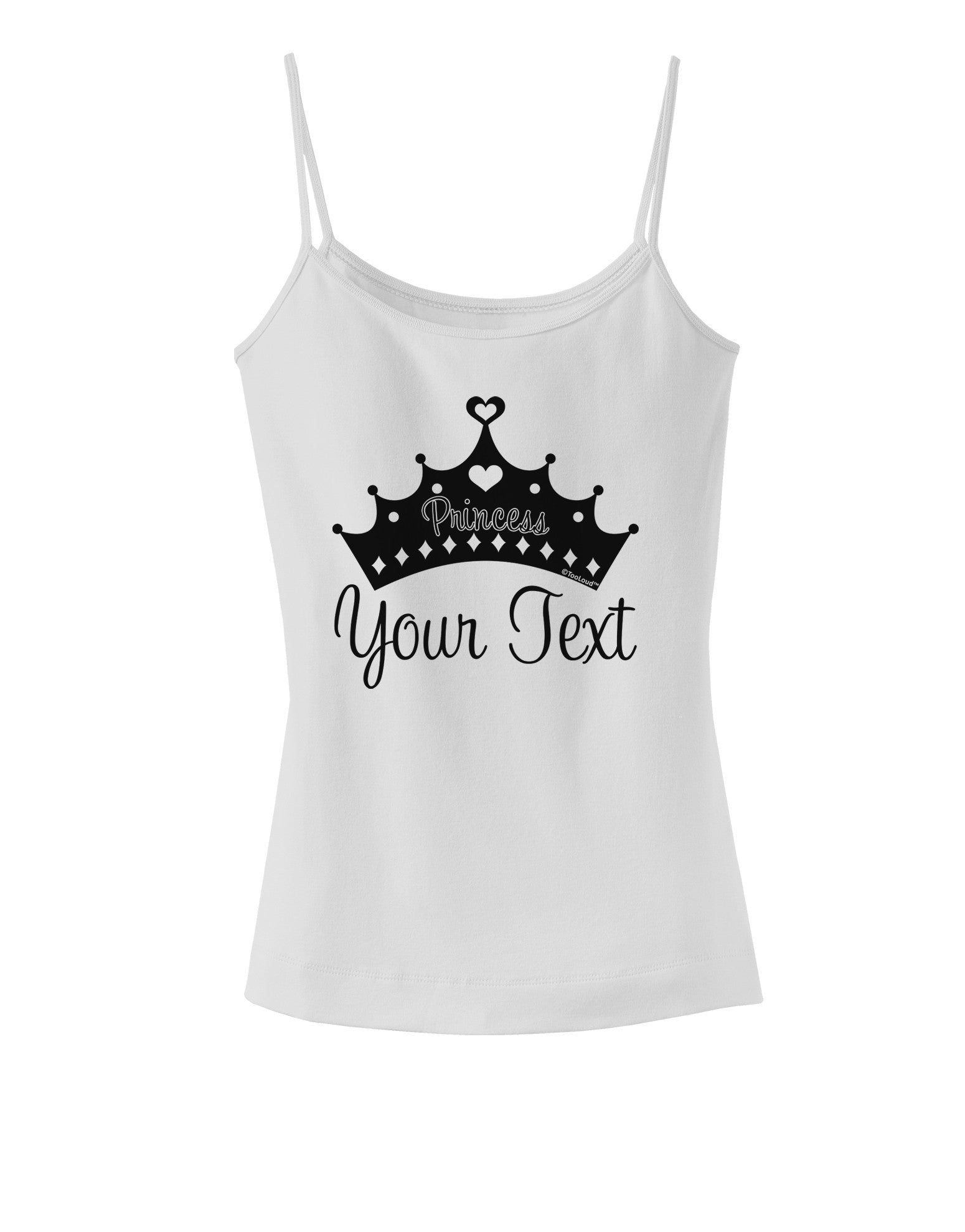 Personalized Princess -Name- Design Spaghetti Strap Tank-Womens Spaghetti Strap Tanks-TooLoud-White-X-Small-Davson Sales