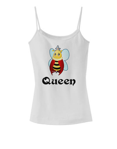 Queen Bee Text 2 Spaghetti Strap Tank-Womens Spaghetti Strap Tanks-TooLoud-White-X-Small-Davson Sales