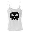 Retro 8-Bit Skull Spaghetti Strap Tank-Womens Spaghetti Strap Tanks-TooLoud-White-X-Small-Davson Sales