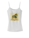 Lion Watercolor 1 Spaghetti Strap Tank-Womens Spaghetti Strap Tanks-TooLoud-White-X-Small-Davson Sales