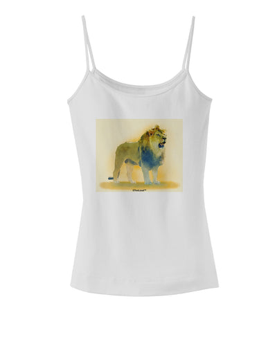 Lion Watercolor 1 Spaghetti Strap Tank-Womens Spaghetti Strap Tanks-TooLoud-White-X-Small-Davson Sales