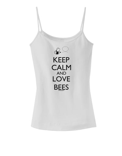 Keep Calm and Love Bees Spaghetti Strap Tank-Womens Spaghetti Strap Tanks-TooLoud-White-X-Small-Davson Sales