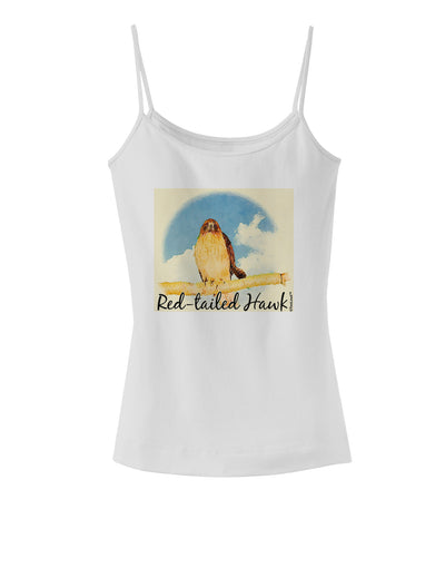 Red-tailed Hawk Text Spaghetti Strap Tank-Womens Spaghetti Strap Tanks-TooLoud-White-X-Small-Davson Sales