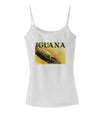 Iguana Watercolor Text Spaghetti Strap Tank-Womens Spaghetti Strap Tanks-TooLoud-White-X-Small-Davson Sales