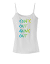 Suns Out Guns Out - Gradient Colors Spaghetti Strap Tank-Womens Spaghetti Strap Tanks-TooLoud-White-X-Small-Davson Sales