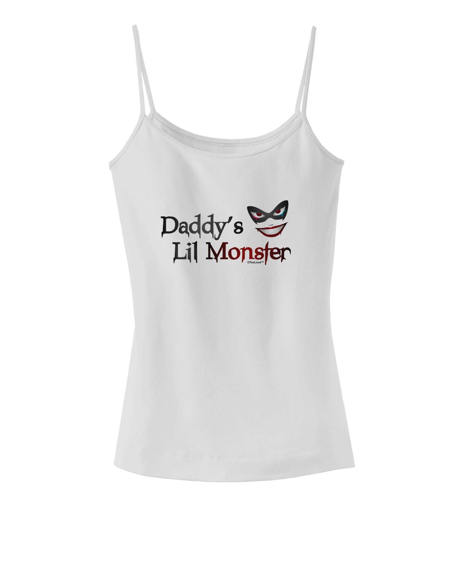 Daddys Lil Monster Spaghetti Strap Tank-Womens Spaghetti Strap Tanks-TooLoud-White-X-Small-Davson Sales