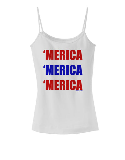 Merica Merica Merica - Red and Blue Spaghetti Strap Tank-Womens Spaghetti Strap Tanks-TooLoud-White-X-Small-Davson Sales