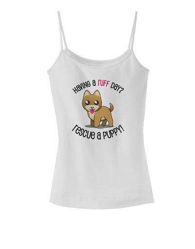 Rescue A Puppy Spaghetti Strap Tank-Womens Spaghetti Strap Tanks-TooLoud-White-X-Small-Davson Sales