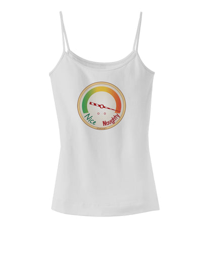 Naughty or Nice Meter Naughty Spaghetti Strap Tank-Womens Spaghetti Strap Tanks-TooLoud-White-X-Small-Davson Sales