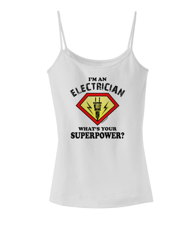 Electrician - Superpower Spaghetti Strap Tank-Womens Spaghetti Strap Tanks-TooLoud-White-X-Small-Davson Sales