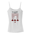 Pixel Heart Invaders Design Spaghetti Strap Tank-Womens Spaghetti Strap Tanks-TooLoud-White-X-Small-Davson Sales