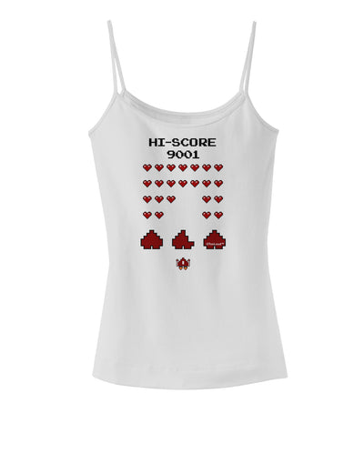 Pixel Heart Invaders Design Spaghetti Strap Tank-Womens Spaghetti Strap Tanks-TooLoud-White-X-Small-Davson Sales