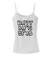 Happy Mardi Gras Text 2 BnW Spaghetti Strap Tank-Womens Spaghetti Strap Tanks-TooLoud-White-X-Small-Davson Sales