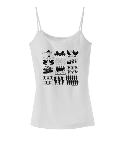 Twelve Days of Christmas Spaghetti Strap Tank-Womens Spaghetti Strap Tanks-TooLoud-White-X-Small-Davson Sales