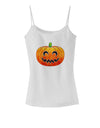 Jack-O-Lantern Watercolor Spaghetti Strap Tank-Womens Spaghetti Strap Tanks-TooLoud-White-X-Small-Davson Sales