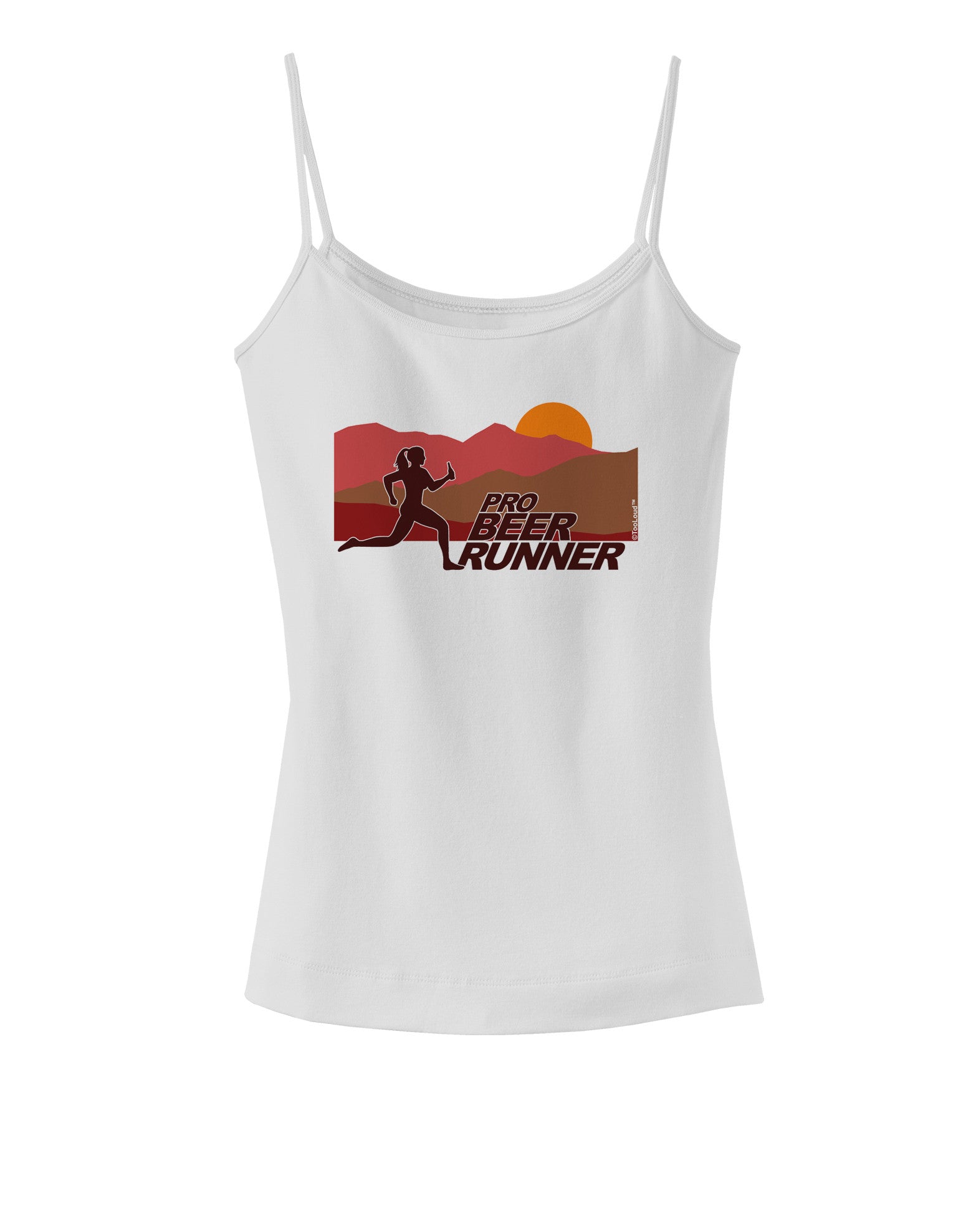 Pro Beer Runner Woman Spaghetti Strap Tank-Womens Spaghetti Strap Tanks-TooLoud-White-X-Small-Davson Sales