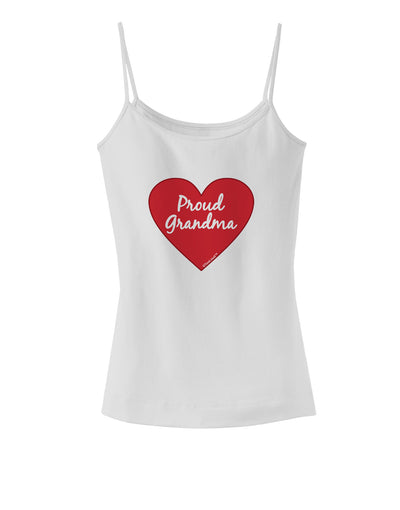 Proud Grandma Heart Spaghetti Strap Tank-Womens Spaghetti Strap Tanks-TooLoud-White-X-Small-Davson Sales