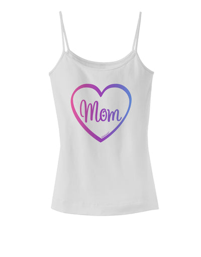 Mom Heart Design - Gradient Colors Spaghetti Strap Tank by TooLoud-Womens Spaghetti Strap Tanks-TooLoud-White-X-Small-Davson Sales