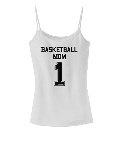 Basketball Mom Jersey Spaghetti Strap Tank-Womens Spaghetti Strap Tanks-TooLoud-White-X-Small-Davson Sales