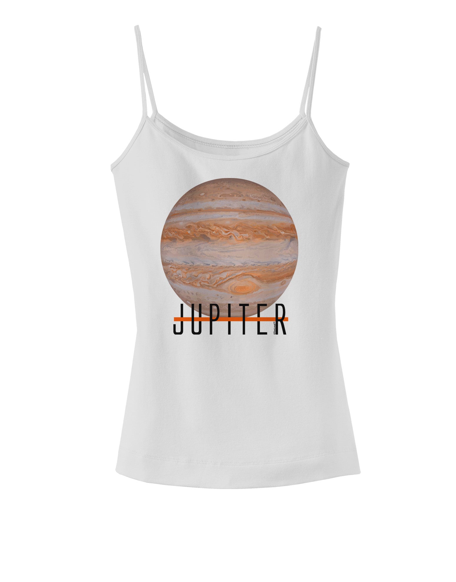 Planet Jupiter Earth Text Spaghetti Strap Tank-Womens Spaghetti Strap Tanks-TooLoud-White-X-Small-Davson Sales