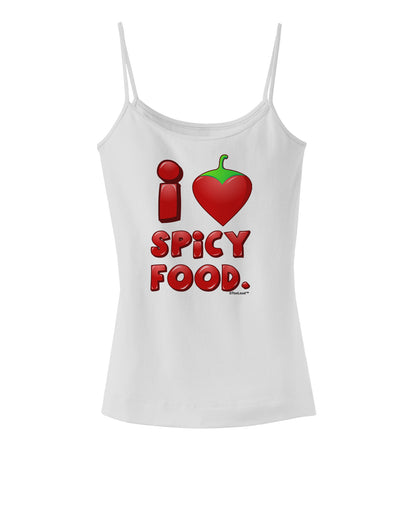 I Heart Spicy Food Spaghetti Strap Tank-Womens Spaghetti Strap Tanks-TooLoud-White-X-Small-Davson Sales