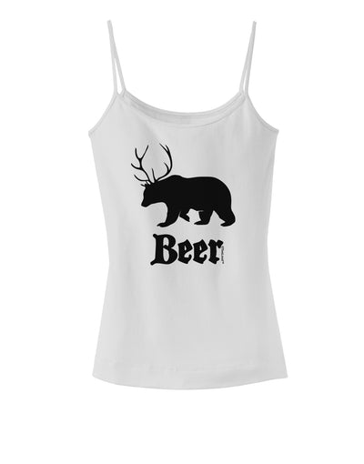 Beer Animal Spaghetti Strap Tank-Womens Spaghetti Strap Tanks-TooLoud-White-X-Small-Davson Sales