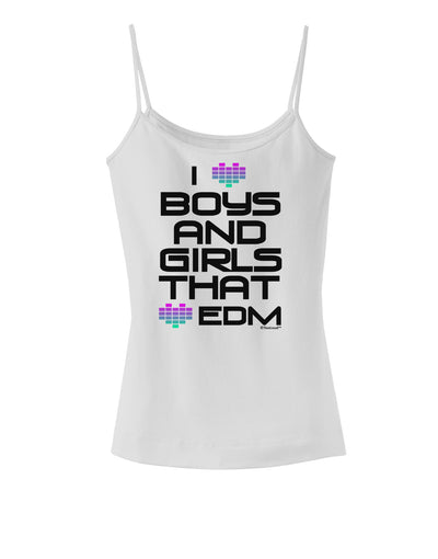 I Heart Boys and Girls That Heart EDM Spaghetti Strap Tank-Womens Spaghetti Strap Tanks-TooLoud-White-X-Small-Davson Sales