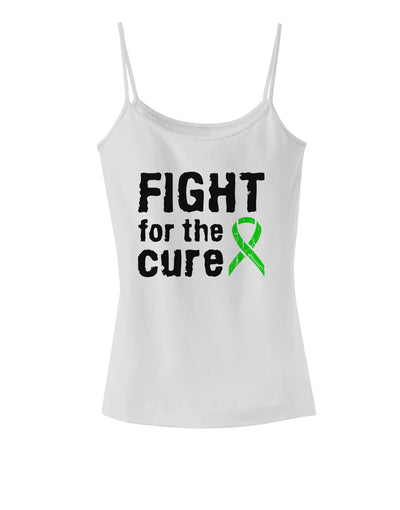 Fight for the Cure - Lime Green Ribbon Lyme Disease Spaghetti Strap Tank-Womens Spaghetti Strap Tanks-TooLoud-White-X-Small-Davson Sales