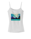 Chicago Skyline Watercolor Spaghetti Strap Tank-Womens Spaghetti Strap Tanks-TooLoud-White-X-Small-Davson Sales