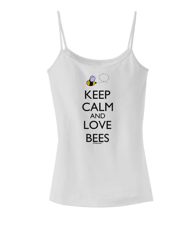 Keep Calm and Love Bees Color Spaghetti Strap Tank-Womens Spaghetti Strap Tanks-TooLoud-White-X-Small-Davson Sales