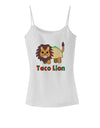 Cute Taco Lion Text Spaghetti Strap Tank-Womens Spaghetti Strap Tanks-TooLoud-White-X-Small-Davson Sales