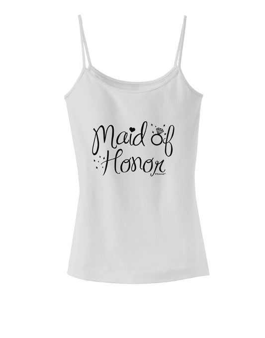 Maid of Honor - Diamond Ring Design Spaghetti Strap Tank-Womens Spaghetti Strap Tanks-TooLoud-White-X-Small-Davson Sales