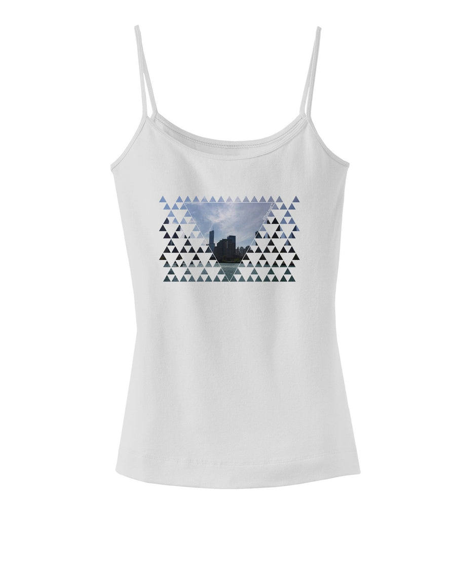 Chicago Triangles Spaghetti Strap Tank-Womens Spaghetti Strap Tanks-TooLoud-White-XX-Large-Davson Sales