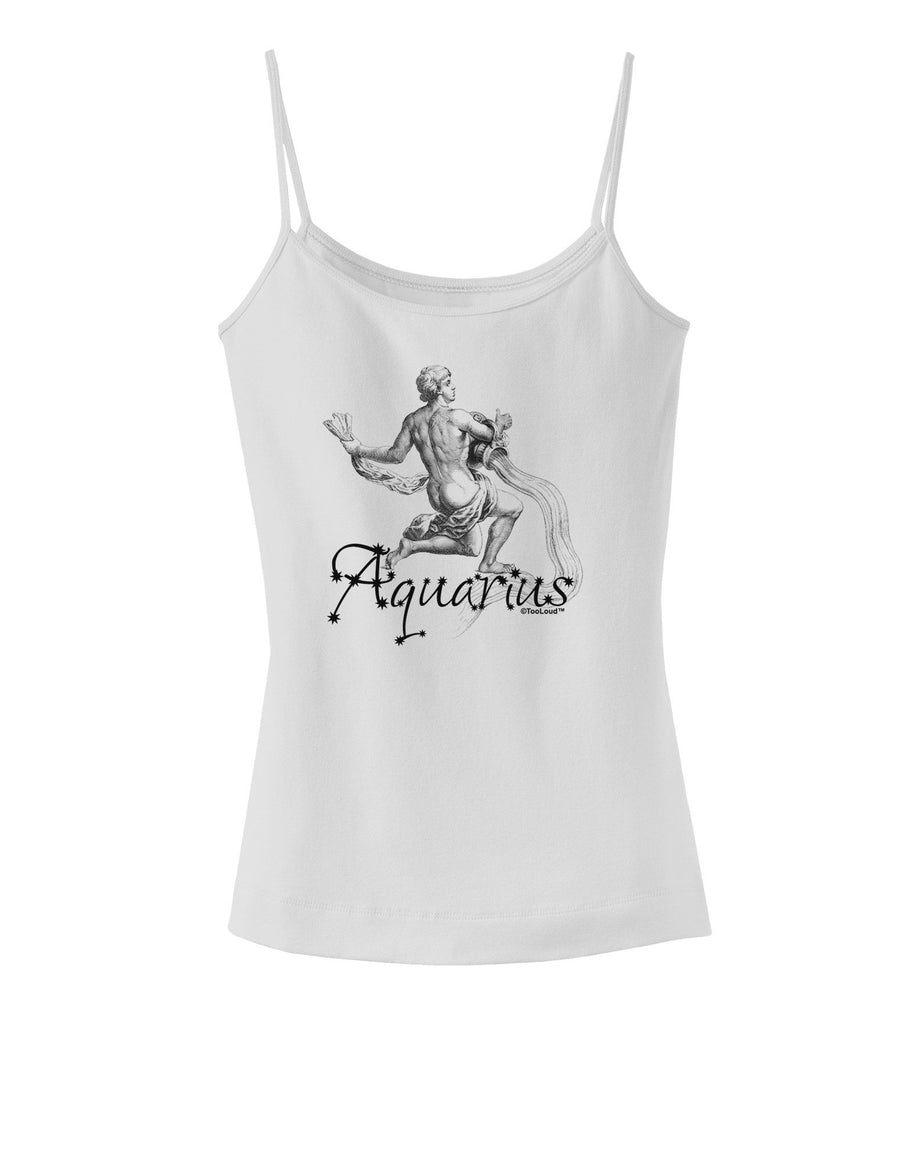 Aquarius Illustration Spaghetti Strap Tank-Womens Spaghetti Strap Tanks-TooLoud-White-XX-Large-Davson Sales