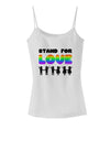 Stand For Love Rainbow Spaghetti Strap Tank-Womens Spaghetti Strap Tanks-TooLoud-White-X-Small-Davson Sales