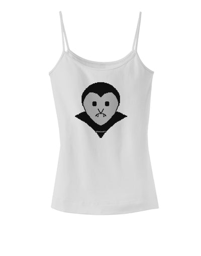 Cute Pixel Vampire Male Spaghetti Strap Tank-Womens Spaghetti Strap Tanks-TooLoud-White-X-Small-Davson Sales