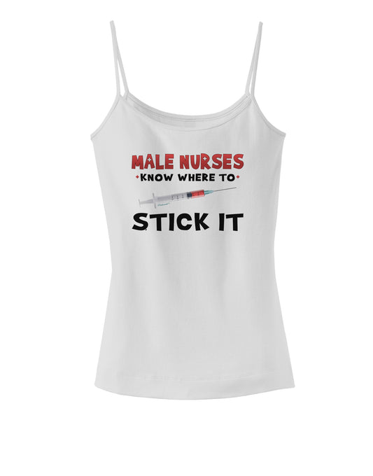 Male Nurses - Stick It Spaghetti Strap Tank-Womens Spaghetti Strap Tanks-TooLoud-White-X-Small-Davson Sales
