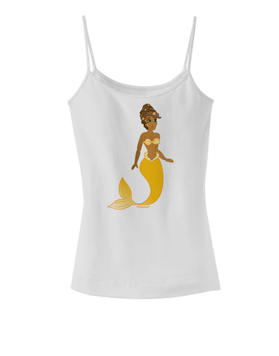 Mermaid Design - Yellow Spaghetti Strap Tank-Womens Spaghetti Strap Tanks-TooLoud-White-X-Small-Davson Sales