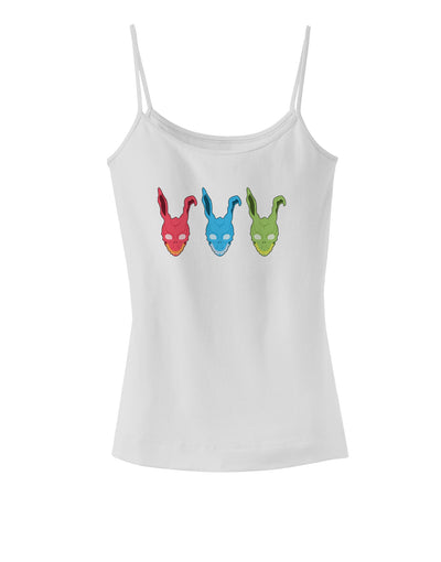 Scary Bunny Tri-color Spaghetti Strap Tank-Womens Spaghetti Strap Tanks-TooLoud-White-X-Small-Davson Sales